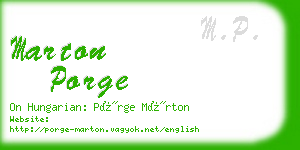 marton porge business card